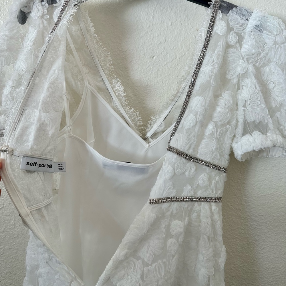 Self-Portrait White Lace Midi Dress - Picture 5 of 11